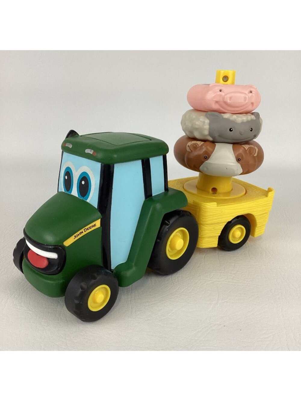 John Deere Farm Stacker Johnny Tractor Toddler Toy Animal Rings Sound Effects
